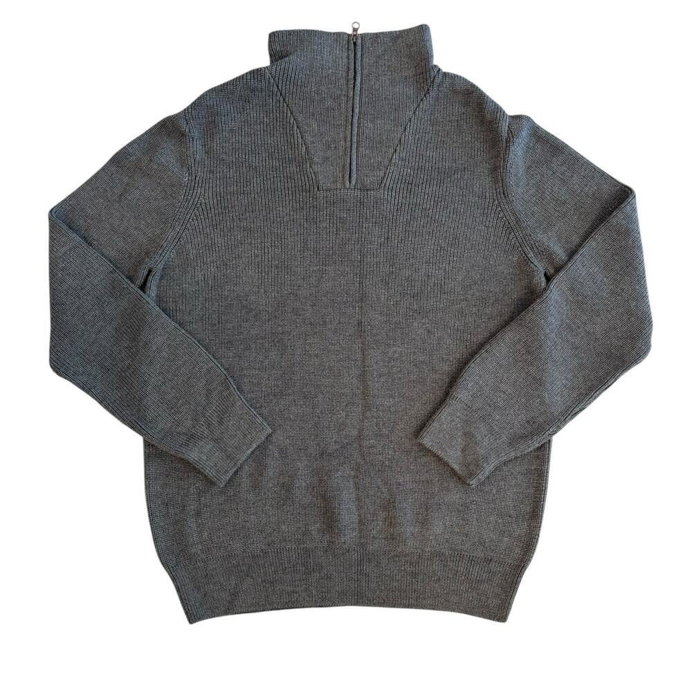 NORDSTROM MEN'S SHOP CABLE KNIT WOOL BLEND 1/2 ZIP SWEATER NWOT SIZE LARGE